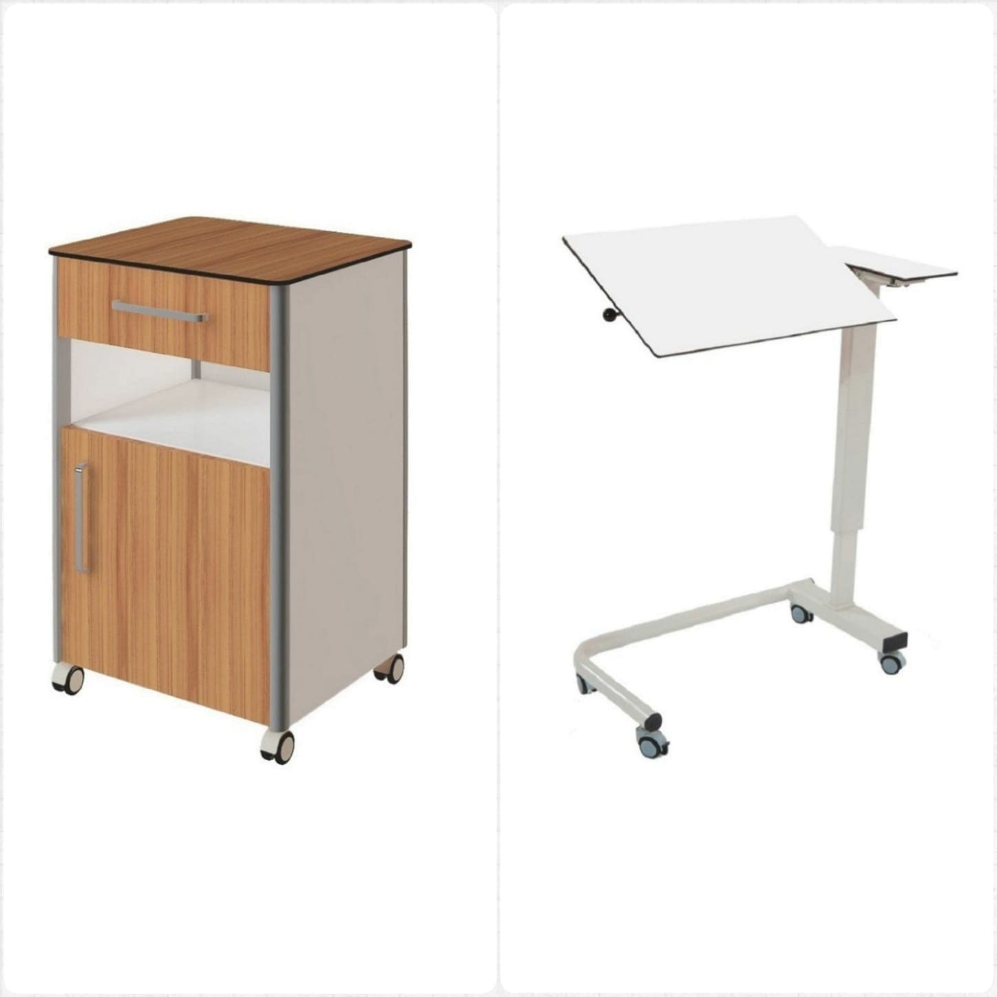 BEDSIDE CABINETS & OVERBED TABLES — Optium Healthcare product category