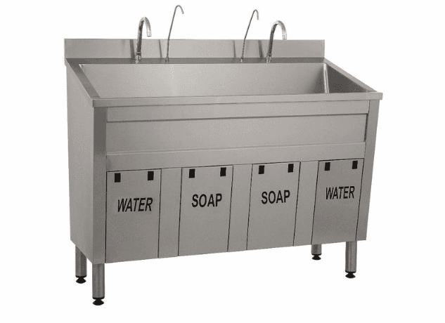 Optium INOXY 122 Surgical Scrub Unit, Double, Knee Operated