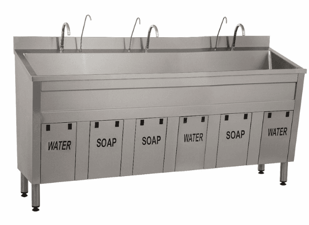 Optium INOXY 123 Surgical Scrub Unit, Triple, Knee Operated