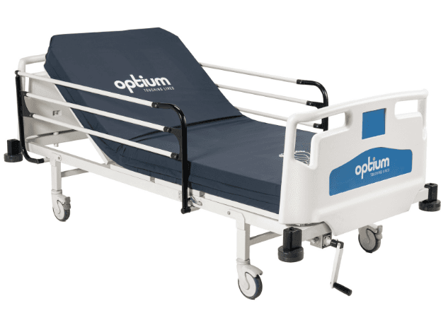 Optium ME 11 Manual Patient Care Bed, 1 Crank, Foldable Legs