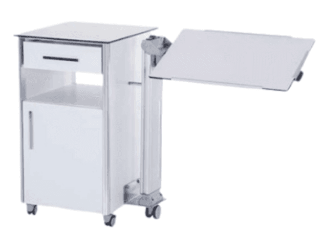 Optium OCB 06 Bedside Cabinet with Overbed Table, Both Sided Drawer