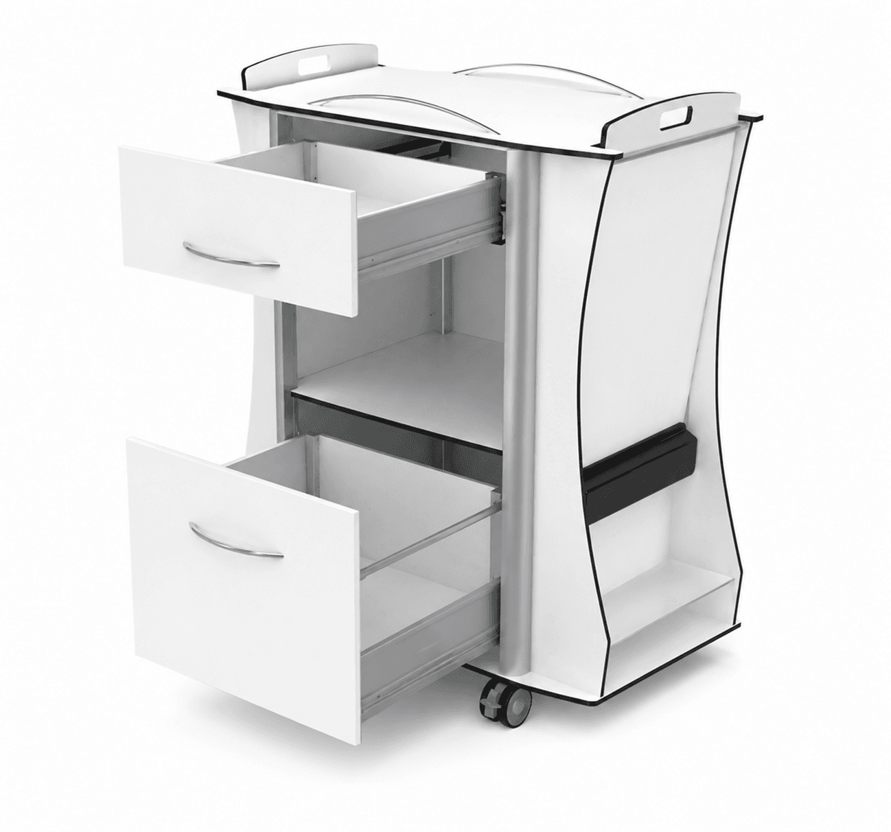 Optium OCB 56 Bedside Cabinet with Overbed Table, MESITAS DE NOCHE Y MESAS SOBRECAMA, vista del producto 2